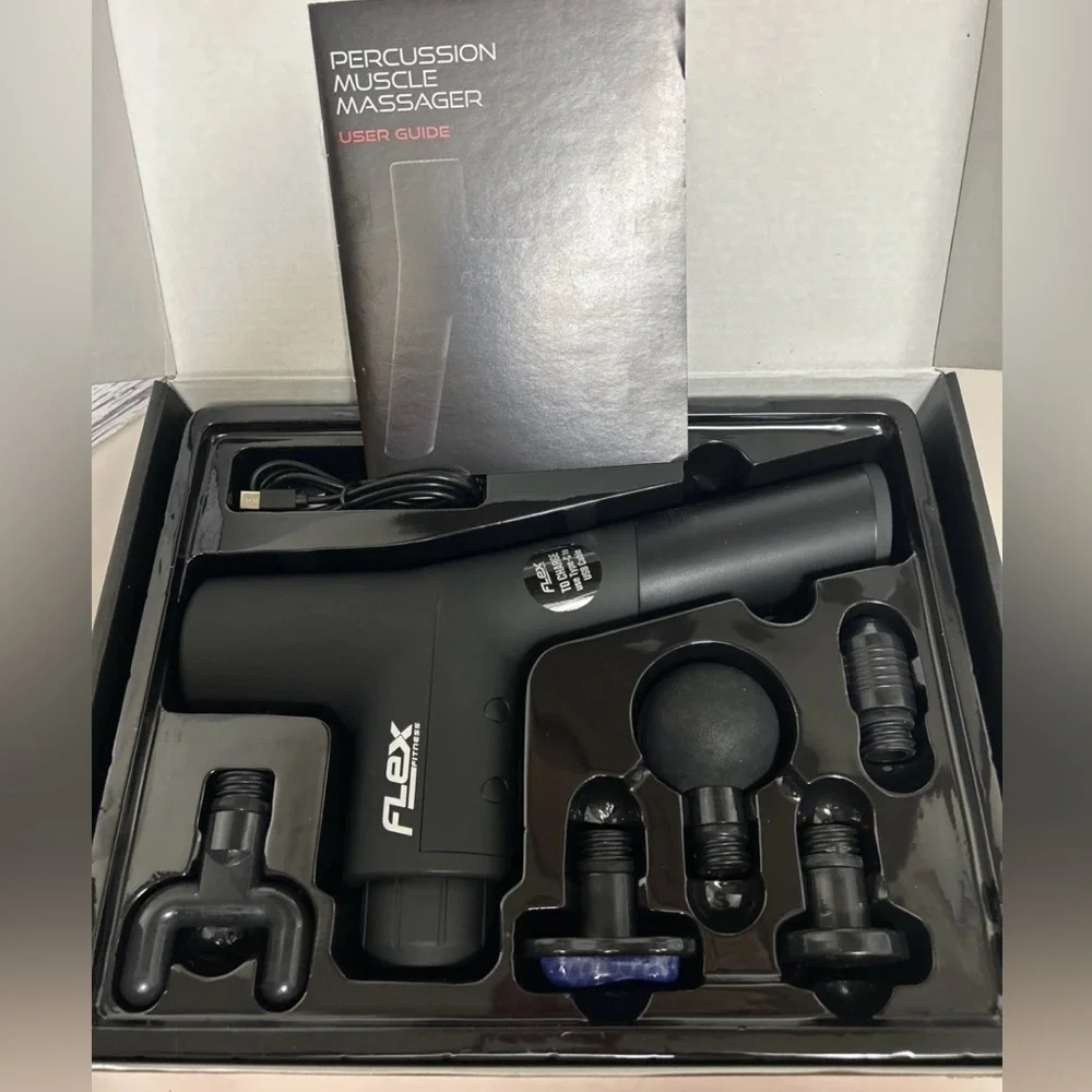 NEW Flex Fitness Percussion Muscle Massager with Five Attachments‎